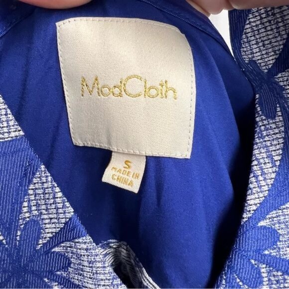 ModCloth Pleated Fit and Flare Halter Floral Dress, Size Small - Picture 8 of 8